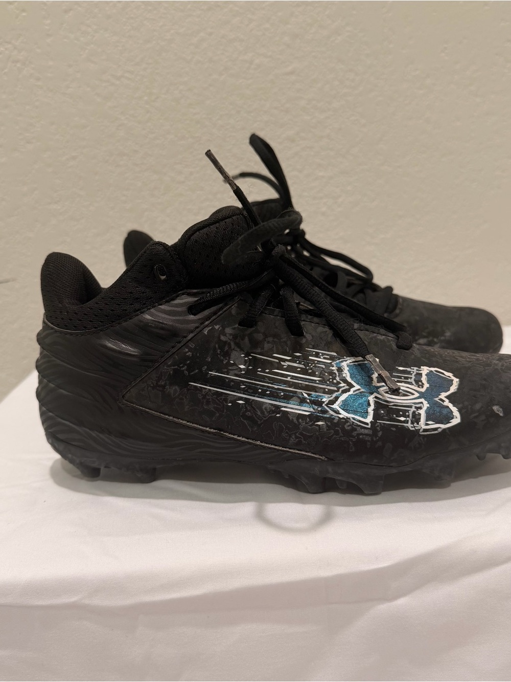 Under Armour Kids Black Sneakers with Blue Logo
